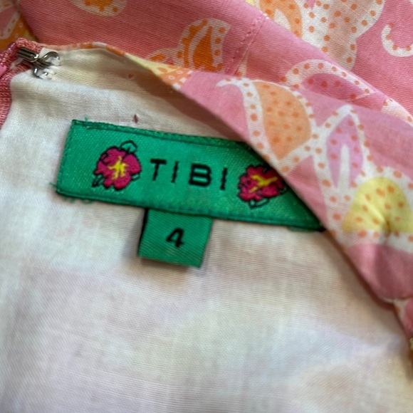 Tibi Dresses Tibi V-Neck Long Sleeved Print Dress Beade - Picture 3 of 13